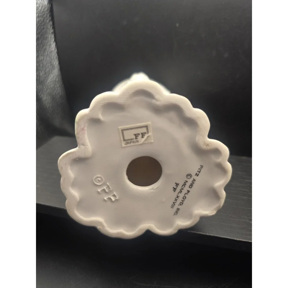 Fitz & Floyd Japan Ceramic White Praying Angel Trio Candle Holders 6